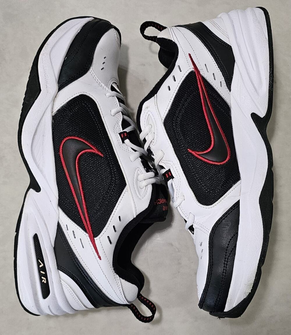 Nike Air Monarch IV White Black Red 415445-101 Men's Size 13